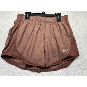 Nike Womens Size S Brown Dri Fit Tempo Mid Rise Brief Athletic Shorts
